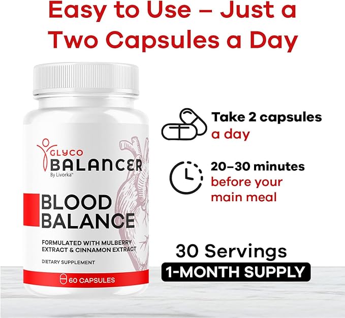 (2 Pack) Glyco Balancer Capsules - Official GlycoBalancer Supplement Support Pills Advanced Formula All Natural Premium Ingredinets for Health Support Vitamins and Wellness 120 Capsules for 2 Months