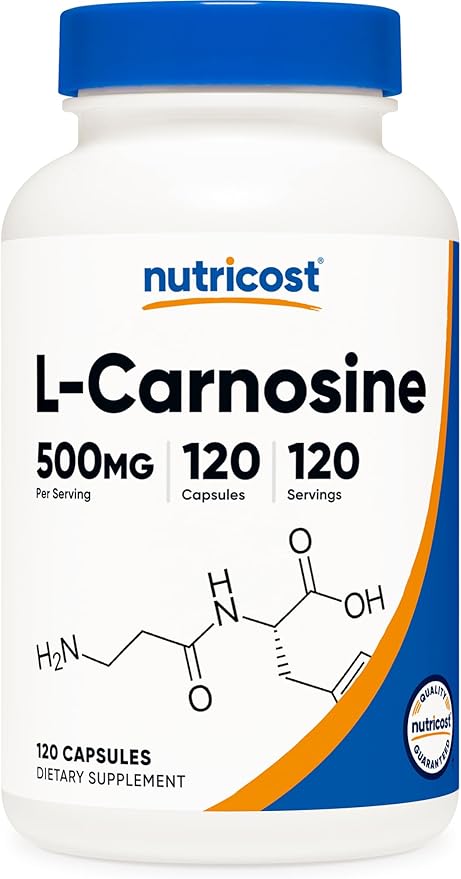Nutricost L-Carnosine 500mg 120 Capsules - Gluten Free &amp Non-GMO