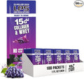 Nutritional Designs LPS Liquid Collagen &amp Whey Protein Supplement - Non-GMO Drink Sugar-Free - Promotes Healthy Skin &amp Hair for Men &amp Women Grape Single Serve (100 Packets)