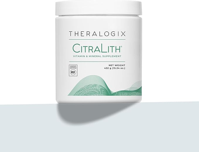 Theralogix CitraLith Vitamin &amp Mineral Supplement - 90-Day Supply - Kidney Health Support for Healthy Kidney Function - Includes Magnesium Sodium Potassium &amp Vitamin B6 - NSF Certified - 432