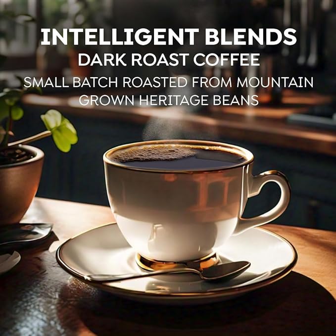 Intelligent Blends Dark Roast Coffee Pods 100 ct Single Serve Pods – 100% Arabica Coffee Compatible with Keurig K Cups Maker