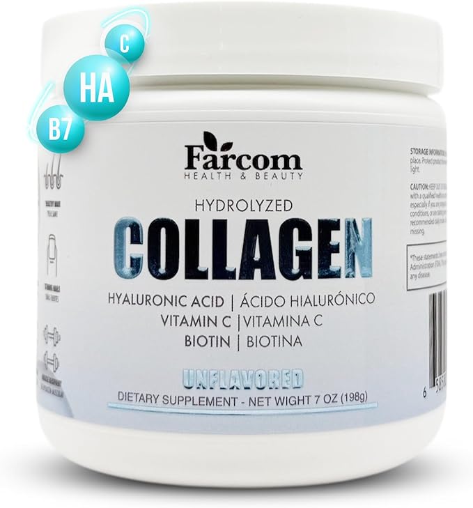 HYALURONIC Acid Collagen Powder Collagen Supplements for Hair Joints and Skin. Multi Collagen Peptides with a Vitamin C and Fruit Flavor. 7 OZ / 198 G