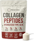 Collagen Peptides Protein Powder - Grass Fed Hydrolyzed Type 1 &amp 3 Collagen Powder for Skin Hair Nails - Unflavoured Freely Dissolves in Coffee -16 oz (45 Servings)