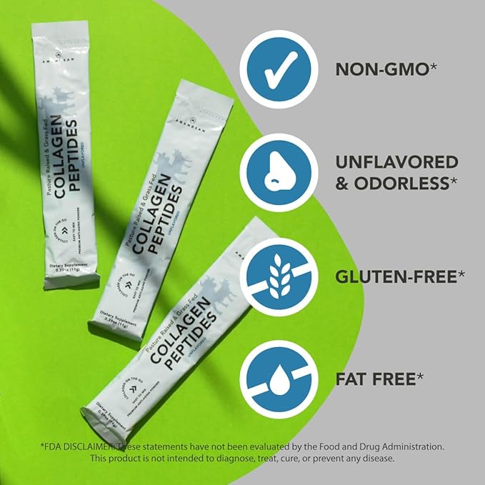 AMANDEAN Collagen Peptides Bundle. 1kg &amp Stick Packs. Grass-Fed Enzymatically Hydrolyzed Type 1 &amp 3. Protein with 18 Amino Acids for Healthy Skin Hair Nails. Easy to Mix Unflavored Non-G