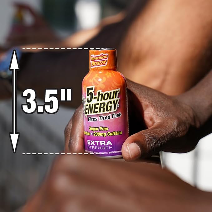 5-hour ENERGY Extra Strength Shots Hawaiian Breeze Flavor 1.93 oz. 30 Count (30 Bottles – Single Flavor Hawaiian Breeze)