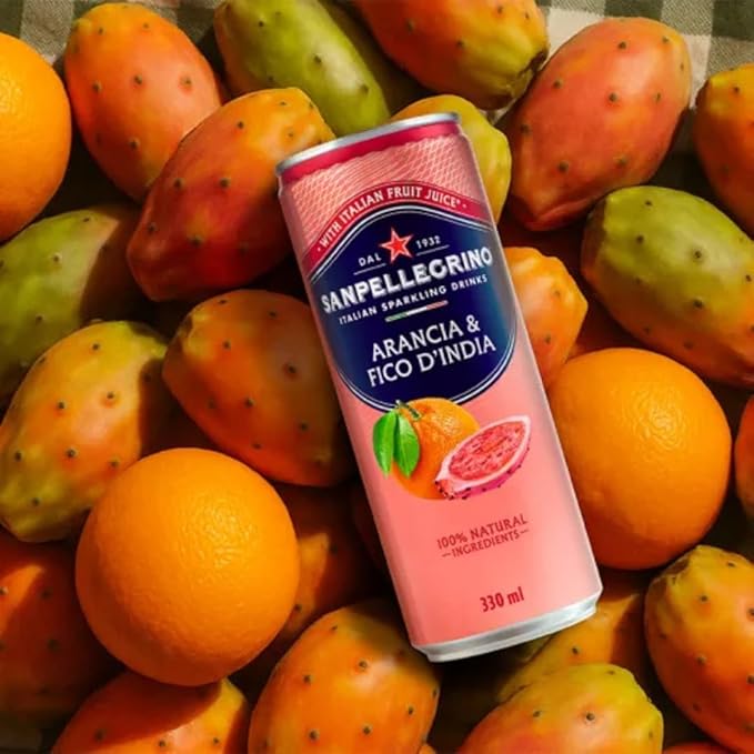 San Pellegrino Prickly Pear Sparkling Beverage – 12 Pack 11.15 fl oz Cans | Refreshing Italian Sparkling Drink Naturally Flavored No Artificial Colors