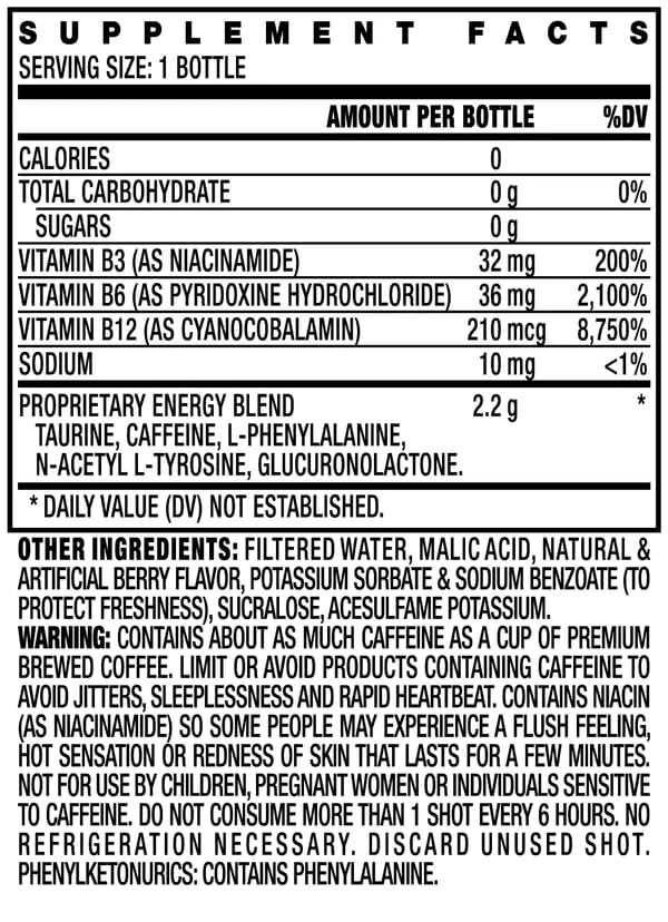 Stacker 2 Extra Strength Extreme Grape Energy Shots 2oz (Pack of 12)