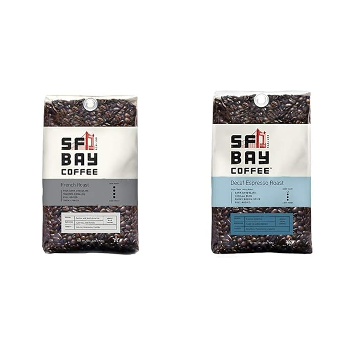 San Francisco Bay Whole Bean Coffee Bundle - French Roast (2lb) + Decaf Espresso Roast (2lb)