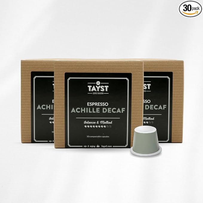 Tayst Espresso Pods Espresso Achille Coffee Capsules Compatible with Original Nespresso Machine Sustainable Single Serve Pack of 30