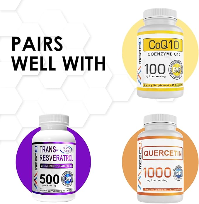MAAC10 NADH Supplement 20mg Each 60 Capsules for Energy Fatigue Mental Focus &amp NAD+ Longevity Support | Pharmaceutical Grade 99% Pure NADH
