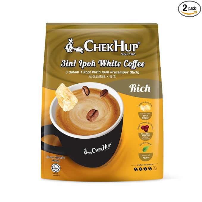 2-Pack Malaysia Chek Hup 3 In 1 Ipoh White Coffee- King (12s x 40g/pack) (2)