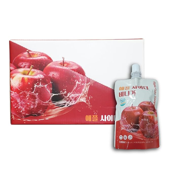 Apple Juice with Apple Cider Vinegar (3.4 fl oz x 12ea) – Refreshing Apple Drink Low-Temperature Extract Made from Korean Apples