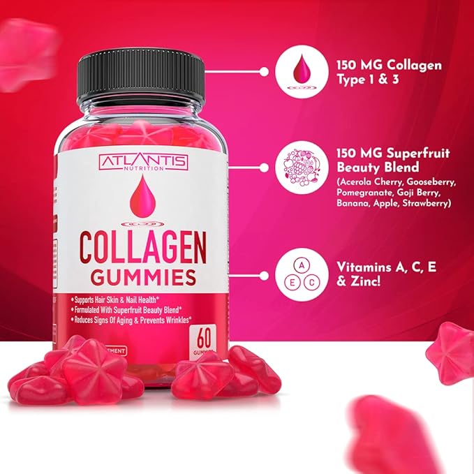 Atlantis Nutrition Collagen 60 Gummies + 8-in-1 Immune Support 60 Gummies