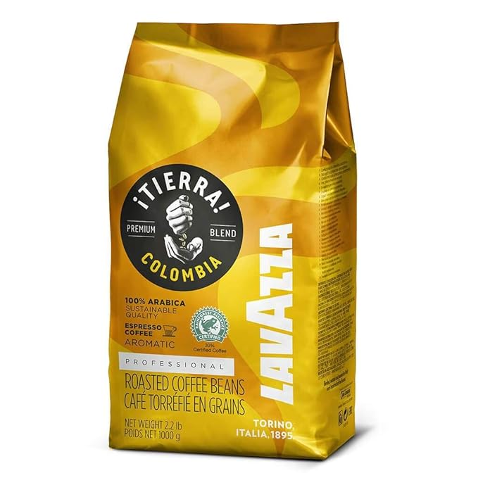 Lavazza ¡TIERRA! Colombia 100% Arabica Whole Bean Espresso Coffee 2.2 Pound Notes of tropical fruit are accompanied by scents of lime peel and jasmine