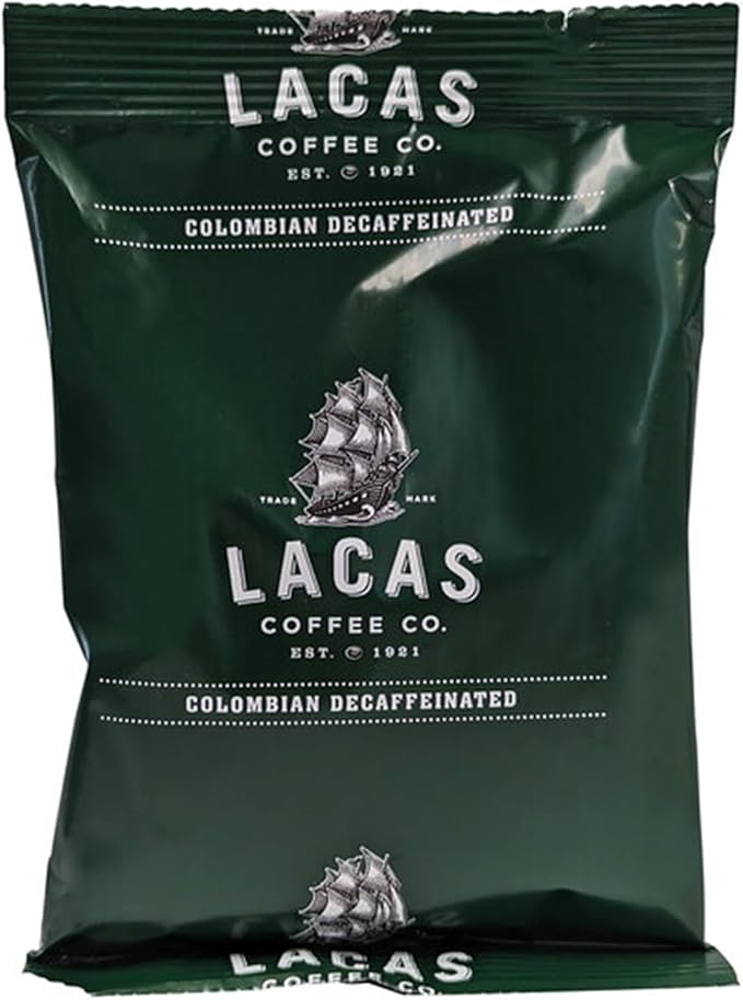 Lacas Coffee 100% Colombian Decaf Coffee Packet 2.5 oz. - 42/Pieces WS-110LCPKDCCLM-NF