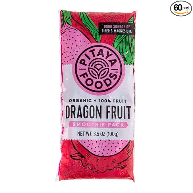 FixtureDisplays Foods 3.5 oz. Organic Dragon Fruit Smoothie Pack - 60 Pieces WS-877PIT004038-NPF