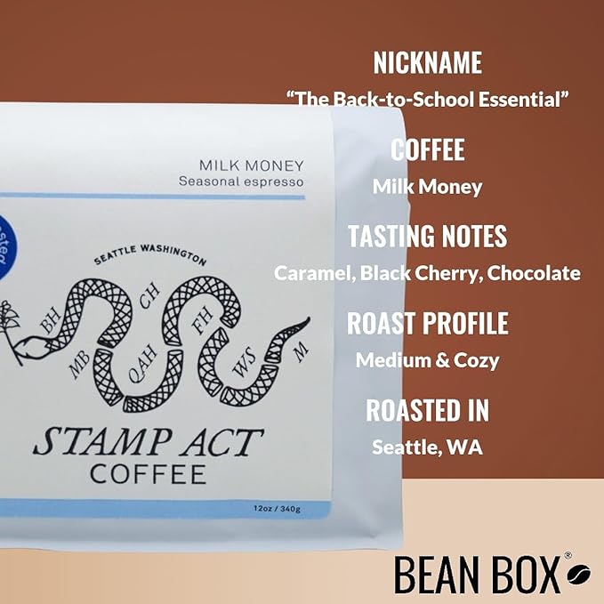 Bean Box Coffee Sampler - Roasted by Stamp Act 4-Pack Freshly Ground Coffee Gourmet Coffee
