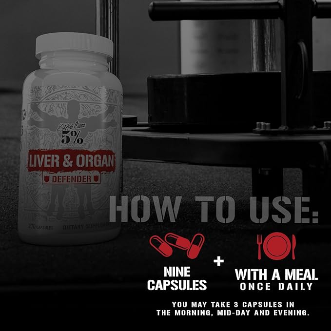 5% Nutrition Rich Piana Liver &amp Organ Defender Cycle Support Plus NAC | Liver Support Prostate Supplement Heart Kidney Skin Support | Milk Thistle Saw Palmetto Hawthorn Berry (30-90 Servings