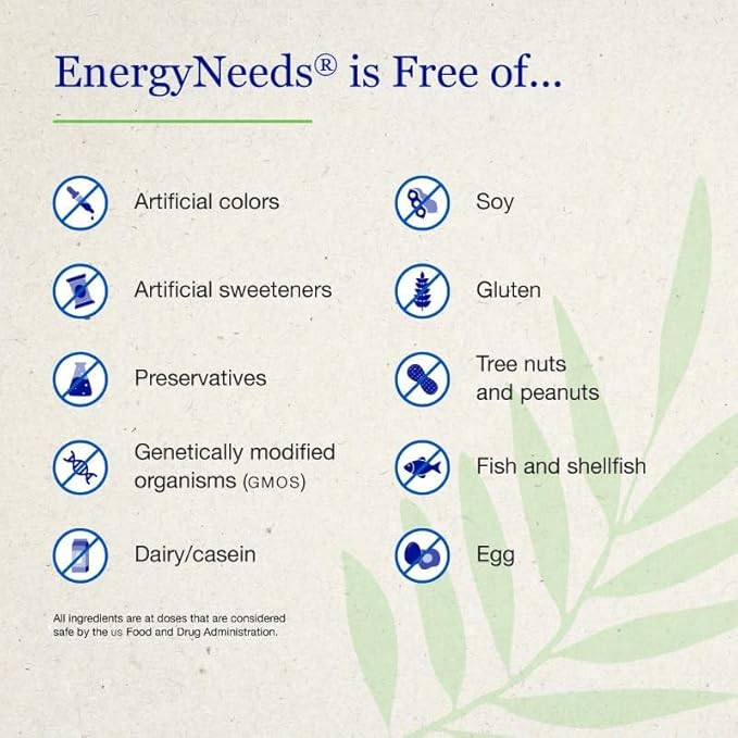 EnergyNeeds® 40 Active Ingredients Vitamin D Vitamin B12 zinc beta-Carotene