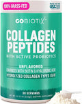 GOBIOTIX Collagen Powder Supplement with Probiotics - Hydrolyzed Protein Collagen Powder for Women - Hair Skin and Nails Joint and Digestive Health - Collagen Peptides Type I and III - 30 Servings