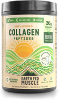Earth Fed Muscle Collagen Peptides Powder – Unflavored Collagen Protein Powder for Women &amp Men | Supports Hair Skin Nails Joints &amp Recovery | Sugar &amp Gluten-Free Keto Friendly 20g Per