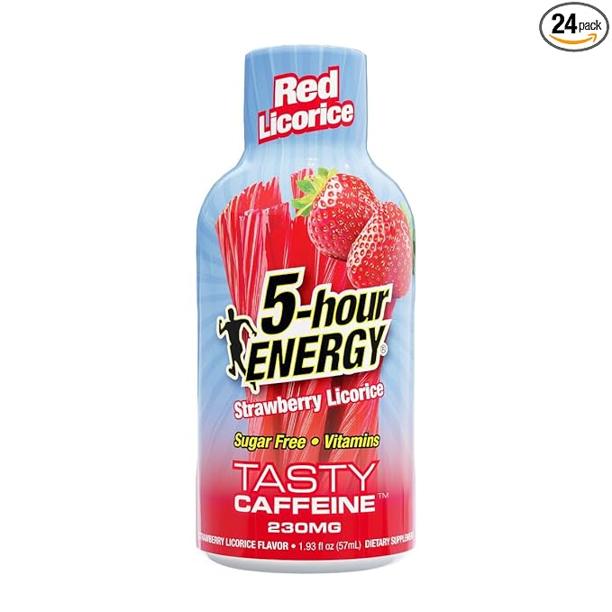 5-hour ENERGY Extra Strength Energy Shots Red Licorice Flavor 1.93 fl oz 24 Bottles