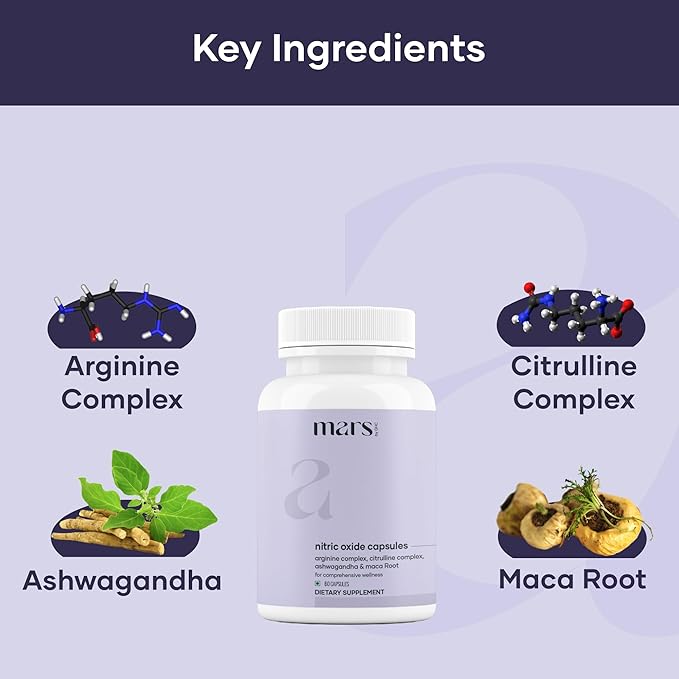 mars by GHC Vitality Max Combo | Natural Lion’s Mane &amp Nitric Oxide Capsules | Focus Energy &amp Performance Support | 240 Capsules | Pack of 2