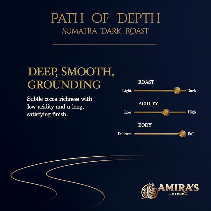 Path of Depth – Sumatra Dark Roast Mushroom Coffee | Single-Origin Arabica + 3-Mushroom Functional Blend | Smooth Earthy Low Acidity | Small-Batch Fresh Roasted