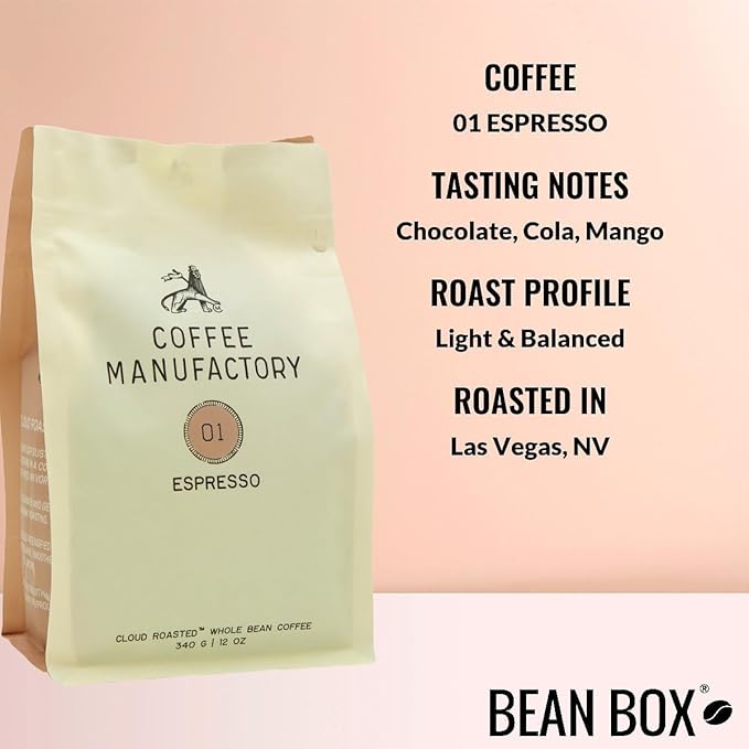 Bean Box Coffee Sampler - Roasted by Manufactory 4-Pack Whole Bean Coffee Gourmet Coffee