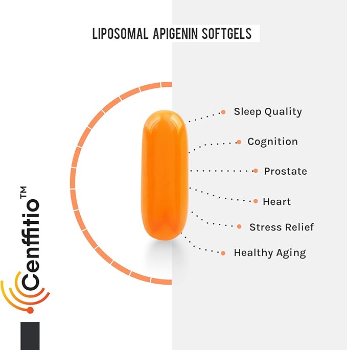 Liposomal apigenin 500mg Softgels - Optimal Apigenin Supplement with Fisetin Quercetin and Theaflavins (60 Count (Pack of 1))