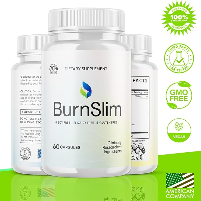 (5 Pack) Burn Slim Capsules Official Burnslim Pills with All Natural Ingredients Advanced Burn Slim Health and Wellness Supplement Supporting Active Lifestyle for Women and Men (300 Capsules)