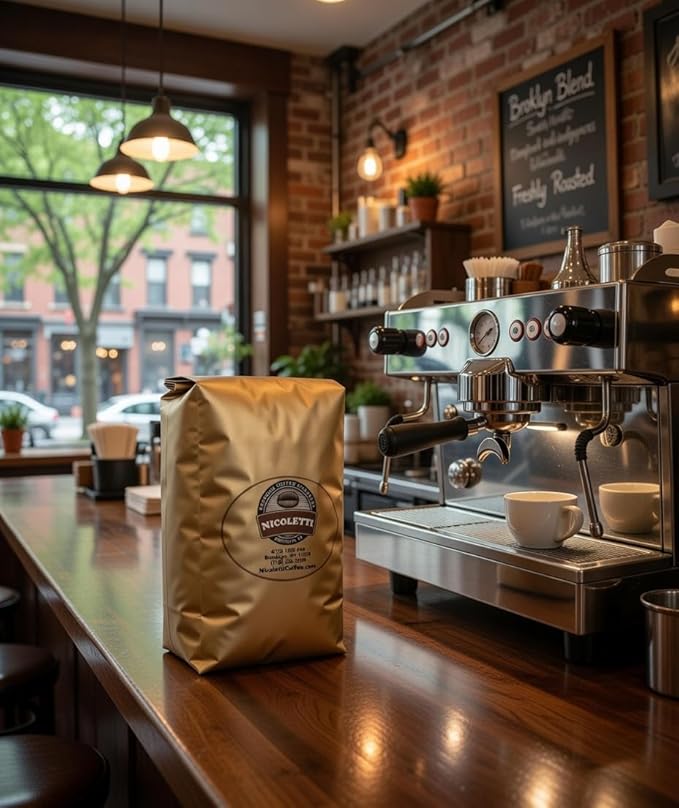 Nicoletti Coffee 13th Ave Espresso Roast | Low Acidty| Fresh Roasted with Date | Made in Brooklyn NY since 1972 | 2 pounds Whole Beans