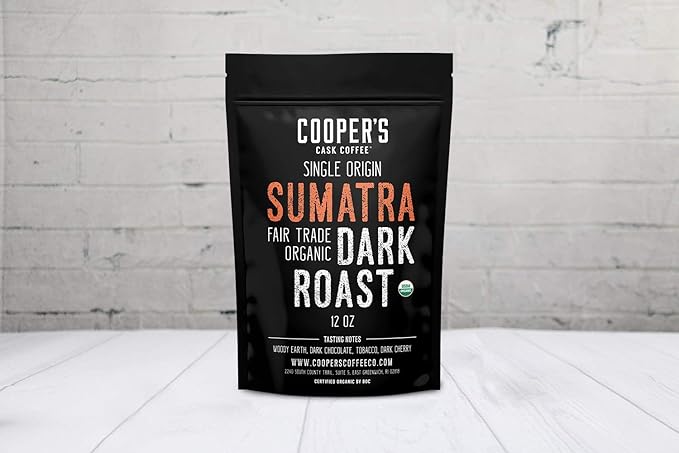 Decaffeinated Gourmet Coffee Sampler Gift Box Set - Whole Beans - 4-Pack - 4oz and Organic Dark Roast Sumatra - Whole Bean Coffee - 2lb