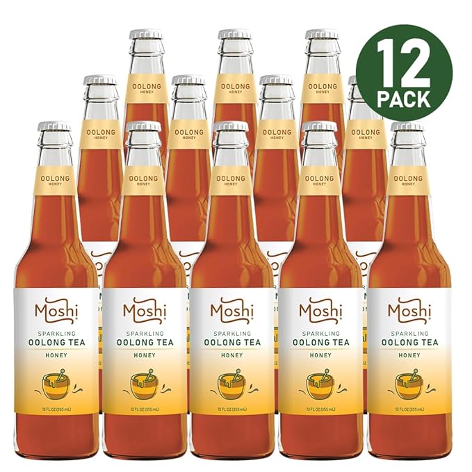 Moshi Sparkling Drinks - Honey Oolong Tea (12 Bottles)
