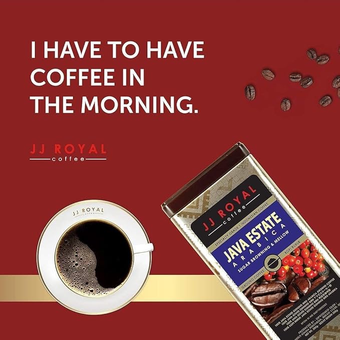 JJ Royal Coffee Java Estate Arabica 200g Ground Coffee (Pack of 1)
