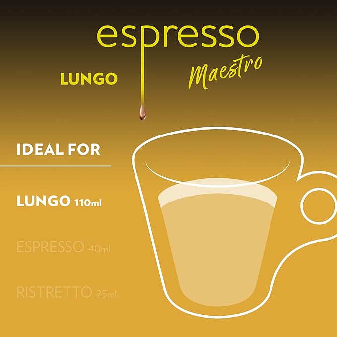 Lavazza Espresso Maestro Lungo Aluminum Capsules Compatible with Nespresso* Original Machines Light Espresso Roast 100% Arabica (60 Capsules)