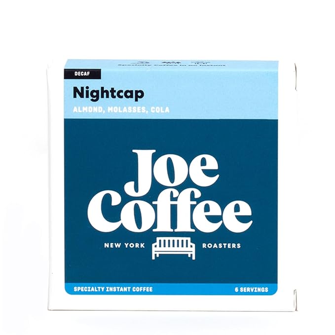 Joe Coffee Company - Nightcap Decaf Specialty Instant Coffee Packets (6 Sachets) | NYC Roaster Kosher Climate-Friendly