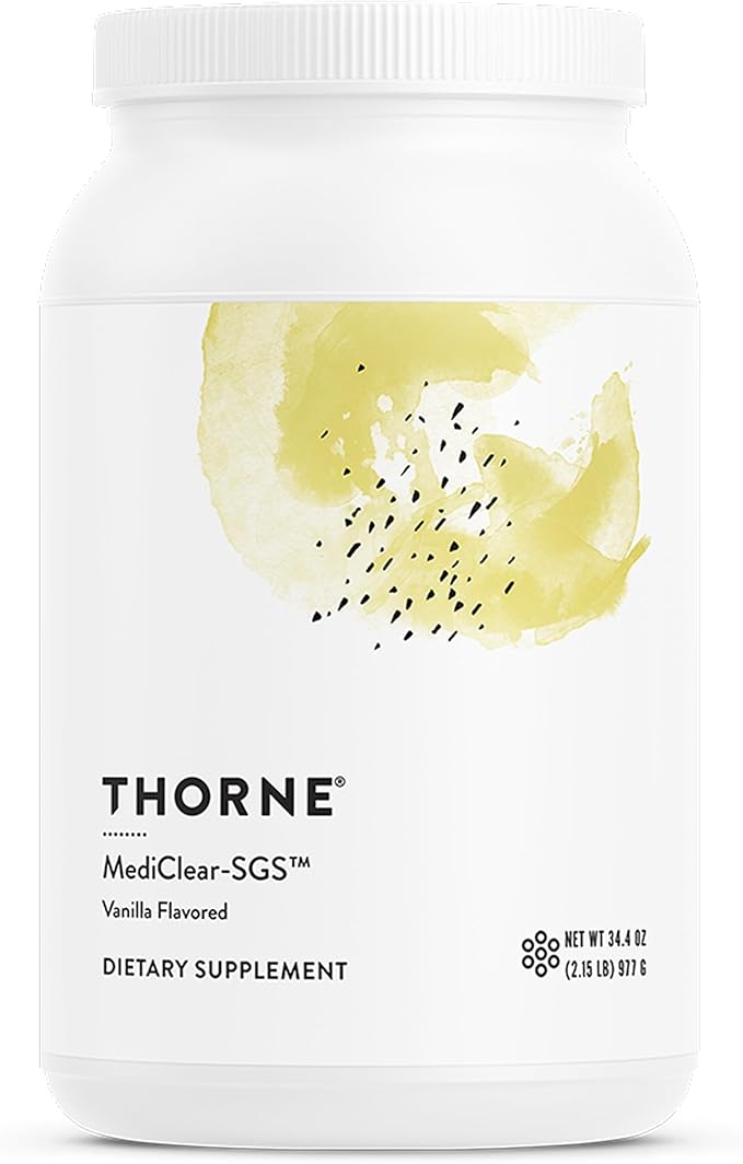 THORNE - MediClear-SGS - Rice &amp Pea Protein Powder Supplement with Antioxidants &amp a Complete Multi-Vitamin &amp Mineral Profile - Daily Detox Support* - Vanilla - Third-Party Certified - 21 S