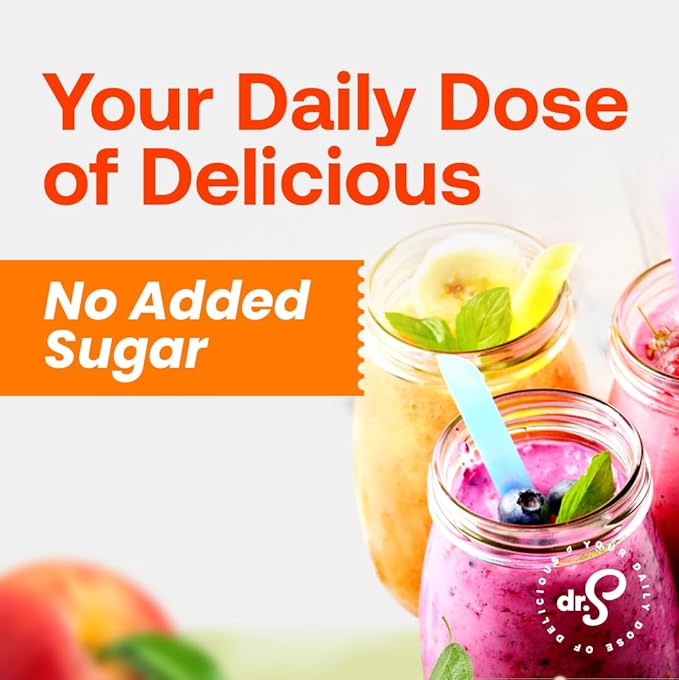 Dr. Smoothie 100% Crushed Peach Pear Apricot – No Added Sugar Made with Real Fruits/Fruit Juice – Vegan No Artificial Colors or Flavors – Juicy Sweet Peaches Tart Apricots &amp Pears – 46 oz Bottl