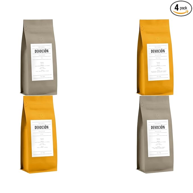 Bean Box Coffee Sampler - Roasted by Devocion 4-Pack Freshly Ground Coffee Gourmet Coffee