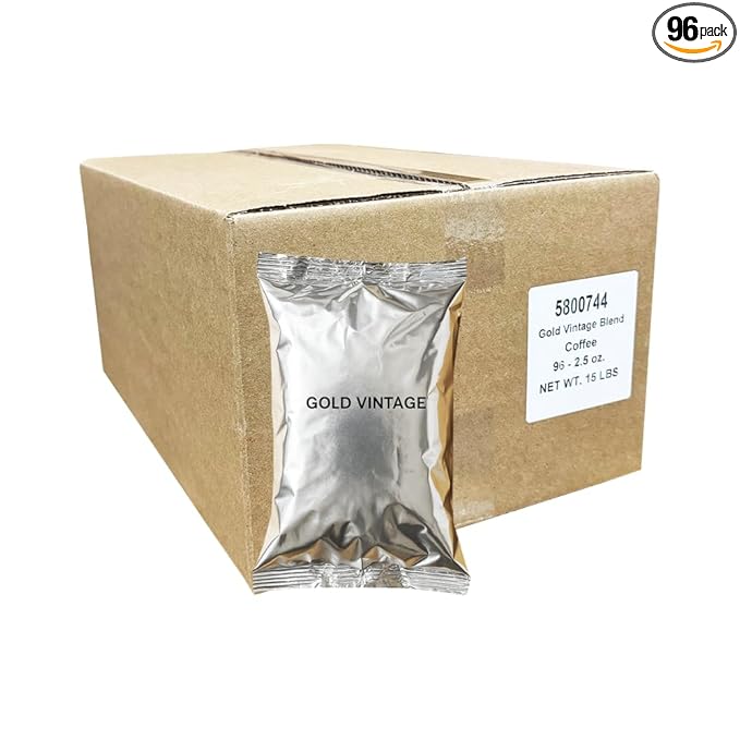 Brickhouse Gold Vintage Ground Coffee Medium Roast 96/2.5oz Pre-Portioned Packets