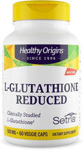 Healthy Origins L-Glutathione 500 mg (Setria Non-GMO Gluten Free Antioxidant Immune Support Skin Support) 60 Veggie Caps