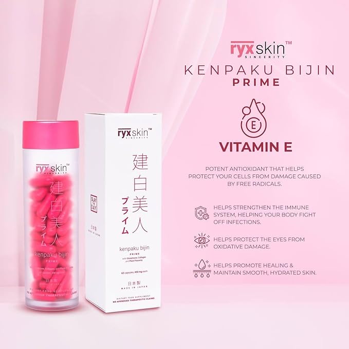 Ryx Kenpaku Bijin Prime Glutathione with Collagen and Placenta - 62 caps