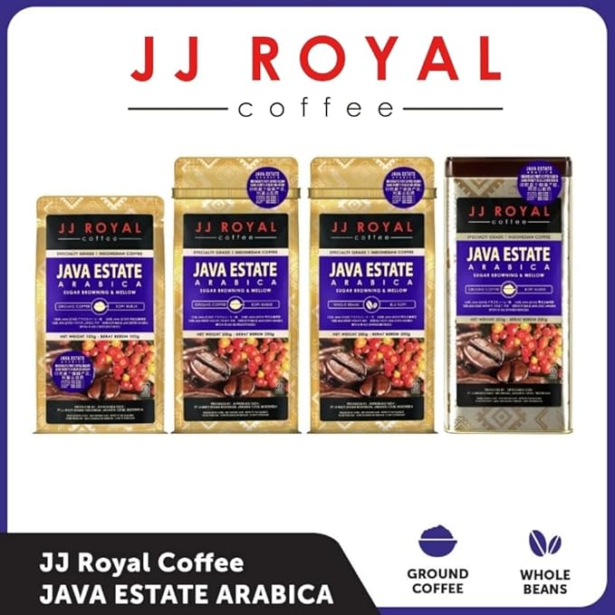 JJ Royal Coffee Java Estate Arabica 200g Ground Coffee (Pack of 2)