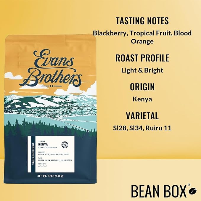 Kenya Kii - Roasted by Evans Brothers Coffee - Whole Bean Coffee - 2 Pound Bag