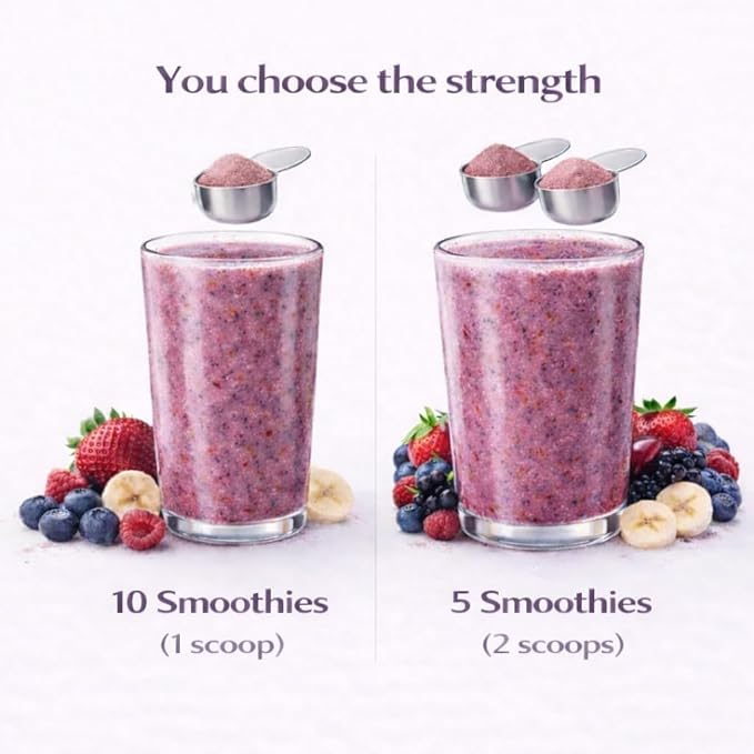 Berry Blast Smoothie Mix – Freeze Dried Fruit Smoothie Powder for Smoothies &amp Shakes Just Add Water or Milk 10 Servings