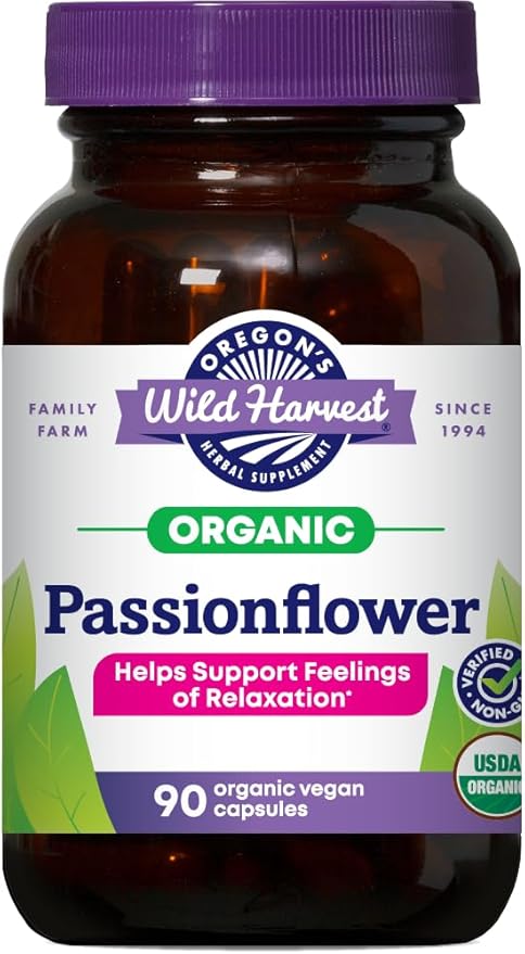 Oregon's Wild Harvest Passion Flower Organic Vegan Capsules 90 Count