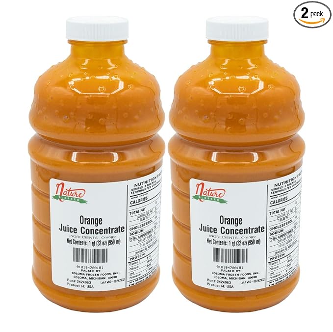Nature Blessed 100% Orange Fruit Juice Concentrate - 2 Quarts (2/32 fl oz bottles) Applications: Home Wine Making Home Brewing Distilling Ale Smoothies Making Jelly