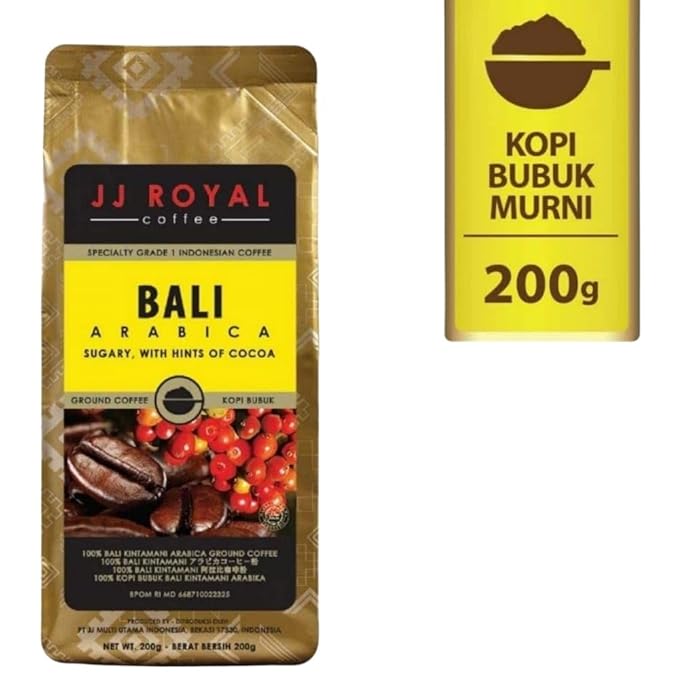 JJ Royal Coffee Bali Arabica 200g Ground Coffee (Pack of 4)