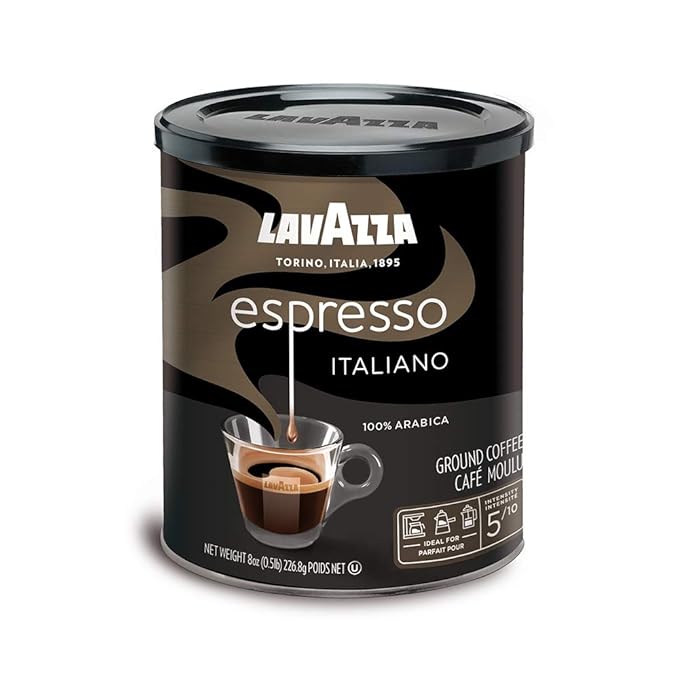Lavazza Espresso Italiano Ground Coffee Blend (Pack of 4) and Lavazza Super Crema Whole Bean Coffee Blend (2.2 lbs)